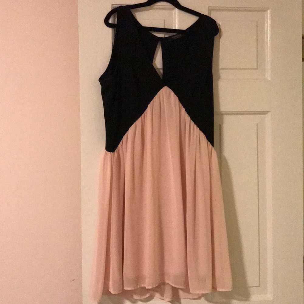 Pink and black dress